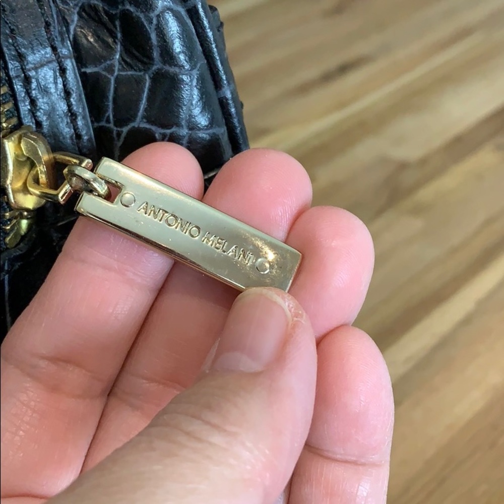 ANTONIO MELANI Croc Embossed Leather Purse - Picture 5 of 14